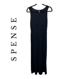 Spense SLEEVELESS‎ MAXI DRESS SMOCKING MIDDLE SIZE MEDIUM BLACK IN COLOR